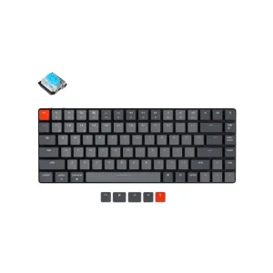 Клавиатура механическая K3 84Key, Gateron Blue, BT/USB-A, Low Profile, EN/UKR, White Led, черный