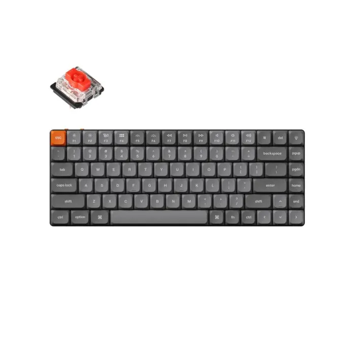 Mexanik klaviatura Keychron K3 MAX 84Key, K pro Red, WL/BT/USB-A, QMK, EN/RU/UZ, White Led, qora