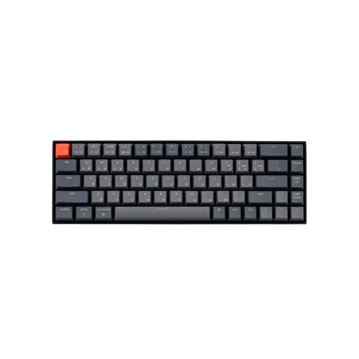 Mexanik klaviatura K6 68Key, Gateron G Pro Blue, BT/USB-A, EN/UKR, Oq LED, qora