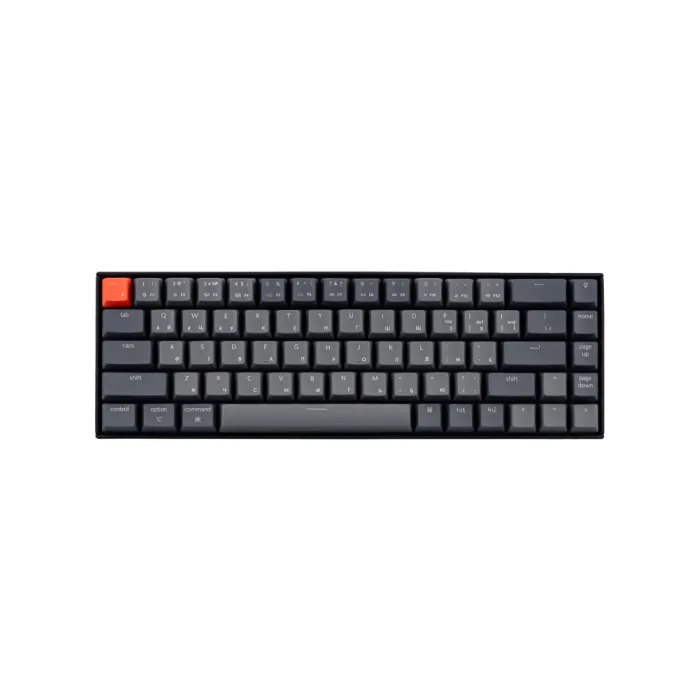 Mexanik klaviatura K6 68Key, Gateron G Pro Blue, Hot-swap, Aluminum Frame, BT/USB-A, EN/UKR, RGB, qora