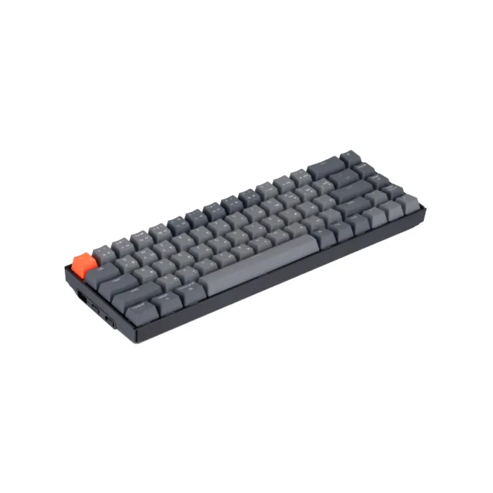 Mexanik klaviatura K6 68Key, Gateron G Pro Blue, Hot-swap, Aluminum Frame, BT/USB-A, EN/UKR, RGB, qora