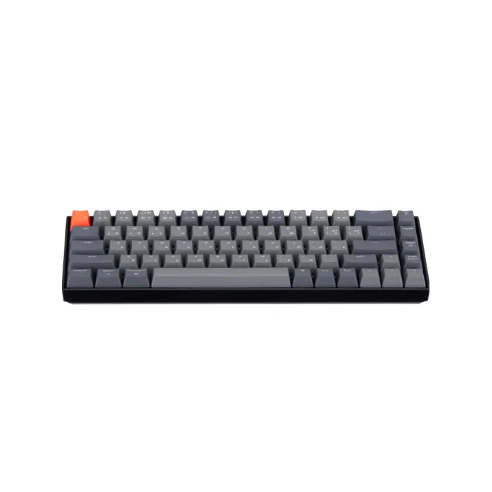 Mexanik klaviatura K6 68Key, Gateron G Pro Blue, Hot-swap, Aluminum Frame, BT/USB-A, EN/UKR, RGB, qora