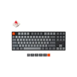 Клавиатура механическая K8 87Key, Gateron G Pro Red, BT/USB-A, EN/UKR, White Led, черный