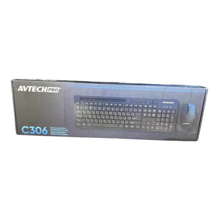AVTECH PRO C306 USB Black simli klaviatura va sichqoncha to‘plami