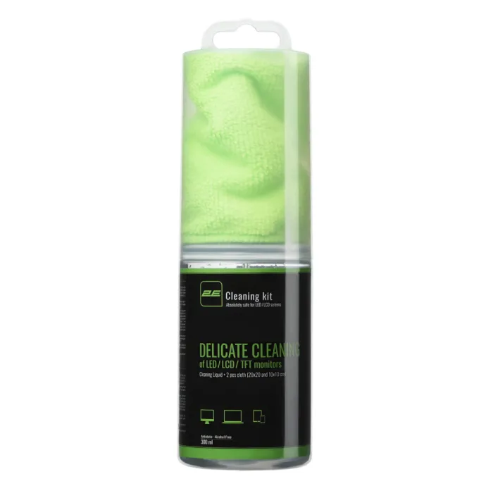LED/LCD ekranlar uchun 2E tozalash to‘plami (300 ml) 2 ta salfetka (20×20 sm va 10×10 sm)