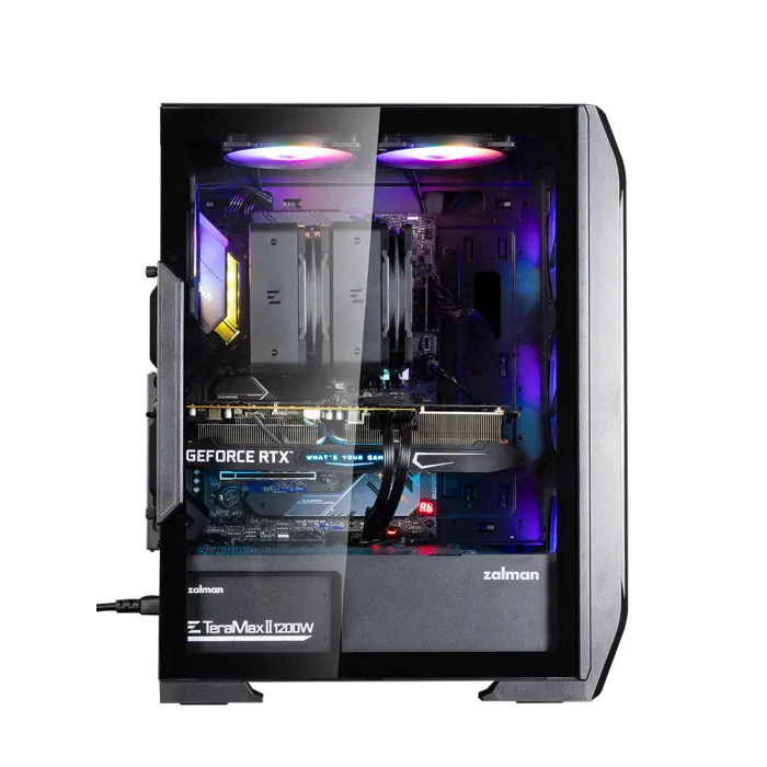 Zalman N7PLUSV2 korpusi ZM700-LX3 1xUSB3.0, 2xUSB2.0, 6x120mm Rainbow RGB, 1x120mm, VGA 340mm, LCS tayyor, TG yon oynasi, ATX, qora