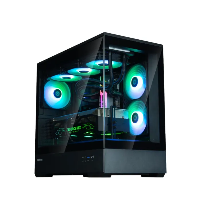 Zalman P30 Black V2 korpusi, BPsiz, 1xUSB3.0, 1xUSB Type-C, 3x120mm ARGB, TG Front/Side Panel, mATX, qora