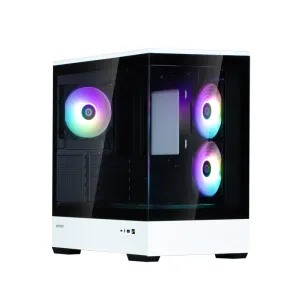 Корпус Zalman P30 без БП, 1xUSB3.0, 1xUSBType-C, 3x120мм ARGB, VGA 420мм, LCS ready, TG Side Panel, mATX, чёрный/белый