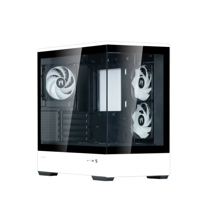 Zalman P30 korpusi BPsiz, 1xUSB3.0, 1xUSBType-C, 3x120mm ARGB, VGA 420mm, LCS tayyor, TG yon paneli, mATX, qora/oq