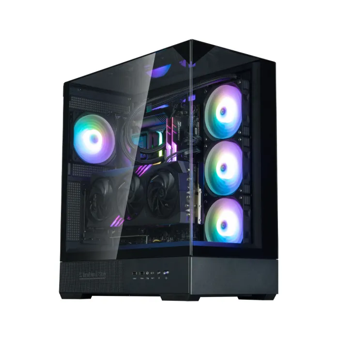 Zalman P40 Prism korpusi BPsiz, 2xUSB3.0, 1xUSBType-C, 1x120mm ARGB, VGA 420mm, LCS tayyor, TG 3x Panels, ATX, qora