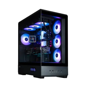 Zalman P50 DS korpusi BPsiz, 2xUSB3.0, 1xUSBType-C, 4x120mm ARGB, VGA 435mm, LCS tayyor, TG yon paneli, ATX, qora
