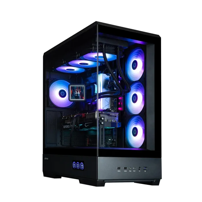 Zalman P50 DS korpusi BPsiz, 2xUSB3.0, 1xUSBType-C, 4x120mm ARGB, VGA 435mm, LCS tayyor, TG yon paneli, ATX, qora