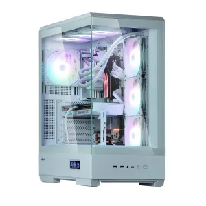 Zalman P50 DS korpusi BPsiz, 2xUSB3.0, 1xUSBType-C, 4x120 mm ARGB, VGA 435 mm, LCS tayyor, TG yon paneli, ATX, oq