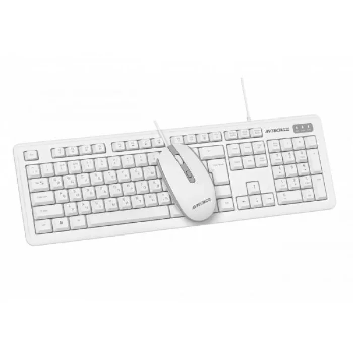 Проводной комплект клавиатуры и мыши AVTECH PRO C305 White