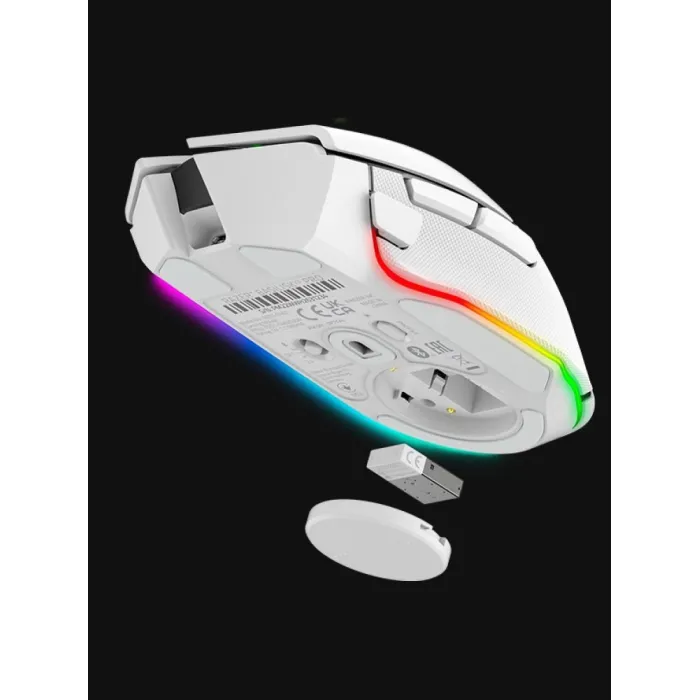 Razer Basilisk V3 Pro sichqonchasi, RGB, USB-A/WL/BT, oq