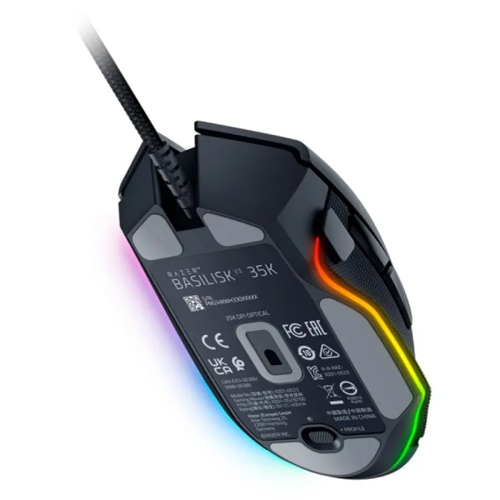 Sichqoncha Razer Basilisk V3 35K, RGB, USB-A, qora