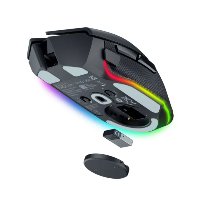 Sichqoncha Razer Basilisk V3 Pro 35K, RGB, USB-A/WL/BT, qora