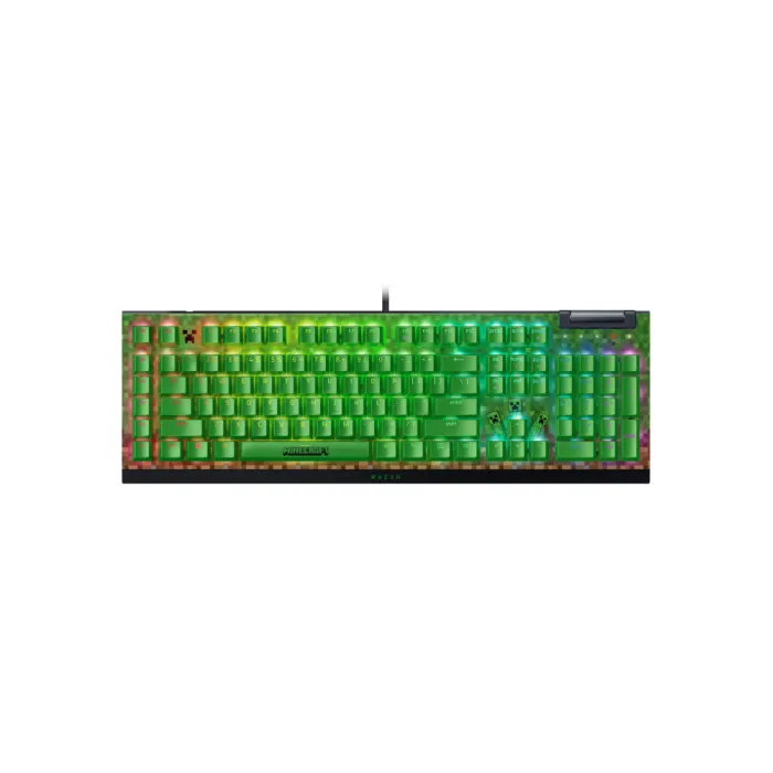 Mexanik klaviatura Razer BlackWidow V4 X, 110key, Green Switch, USB-A, EN, RGB, Minecraft Ed.