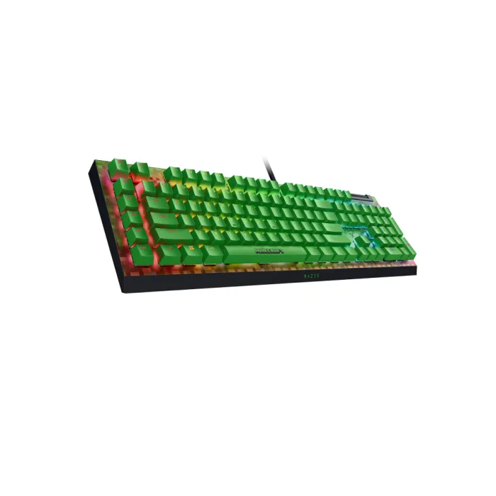 Mexanik klaviatura Razer BlackWidow V4 X, 110key, Green Switch, USB-A, EN, RGB, Minecraft Ed.