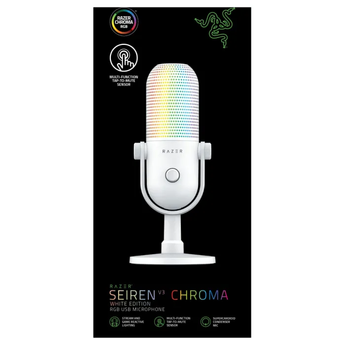 Razer Seiren V3 Chroma geymer mikrofoni, Uni, RGB, USB-A, 2m, oq