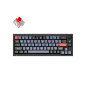 Mexanik klaviatura Keychron V2 68Key, K Pro Red, Hot-Swap, QMK, Knob, USB-A, EN/UKR, RGB, Frosted Black