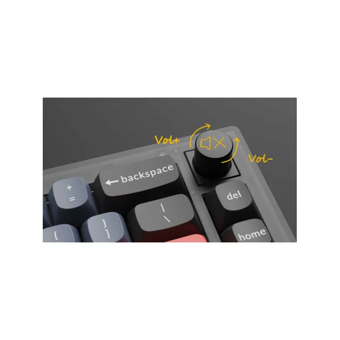 Mexanik klaviatura Keychron V2 68Key, K Pro Red, Hot-Swap, QMK, Knob, USB-A, EN/UKR, RGB, Frosted Black