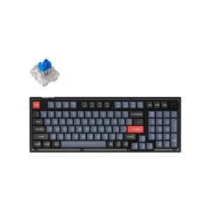 Mexanik klaviatura Keychron V5 100Key, K Pro Blue, Hot-Swap, QMK, Knob, USB-A, EN/UKR, RGB, Frosted Black