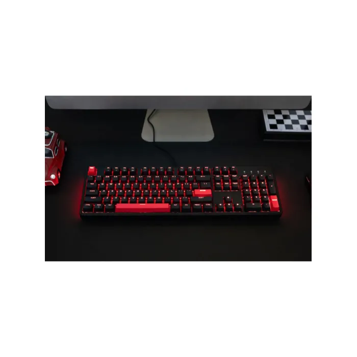 Mexanik klaviatura Lemokey X3 104Key, Keychron Brown, USB-A, QMK/VIA, EN/UZ/RU, Red Led, qora