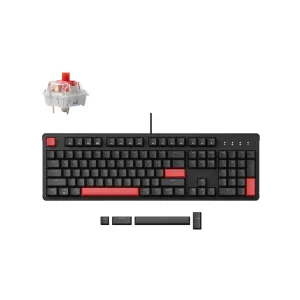 Клавиатура механическая Lemokey X3 104Key, Keychron Red, USB-A, QMK/VIA, EN/UZ/RU, Red Led, черный X3-A1-KAZ