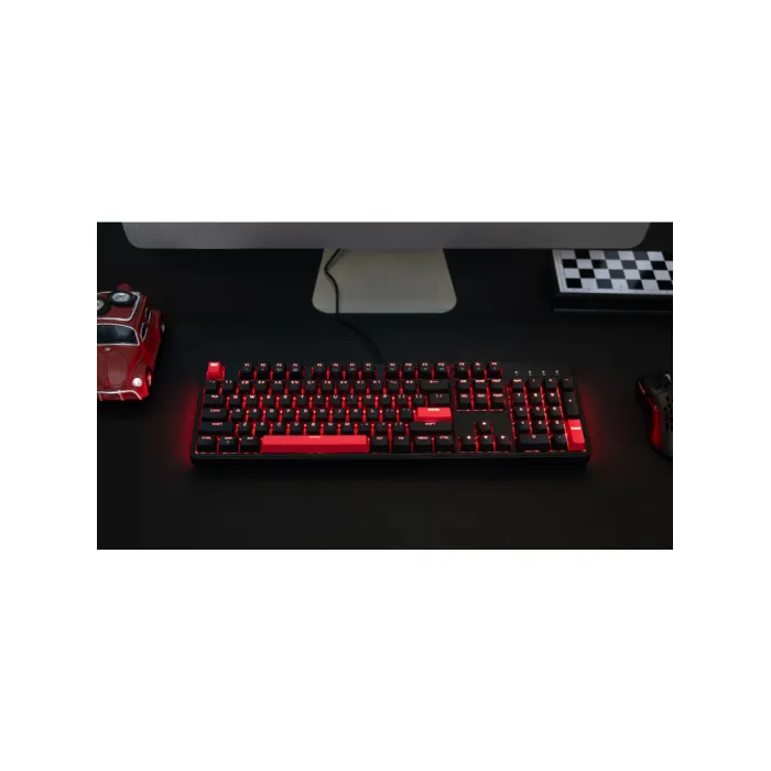 Mexanik klaviatura Lemokey X3 104Key, Keychron Red, USB-A, QMK/VIA, EN/UZ/RU, Red Led, qora X3-A1-KAZ