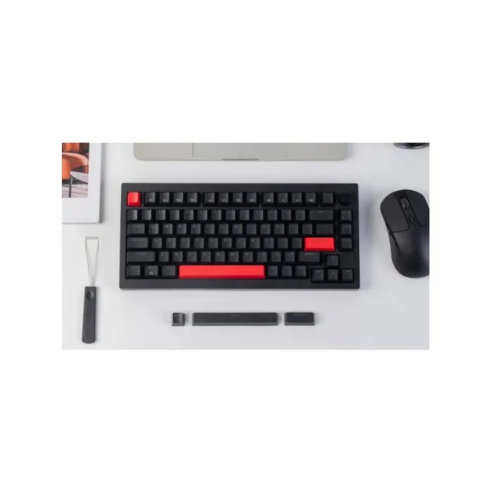 Mexanik klaviatura Lemokey X4 84Key, Keychron Red, USB-A, QMK, EN/UZ/RU, Red led, qora