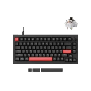 Клавиатура механическая Lemokey X4 84Key, Keychron Brown, USB-A, QMK, EN/UZ/RU, Red led, черный