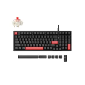 Клавиатура механическая Lemokey X5 104Key, Keychron Red, USB-A, QMK, EN/UZ/RU, Red Led, черный