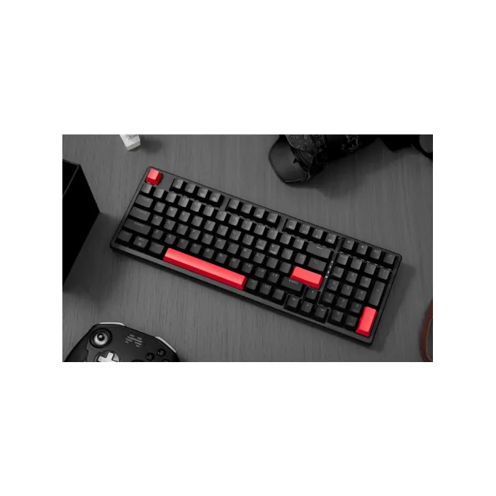 Mexanik klaviatura Lemokey X5 104Key, Keychron Red, USB-A, QMK, EN/UZ/RU, Red Led, qora