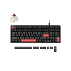 Клавиатура механическая Lemokey X5 104Key, Keychron Brown, USB-A, QMK, EN/UZ/RU, Red Led, черный