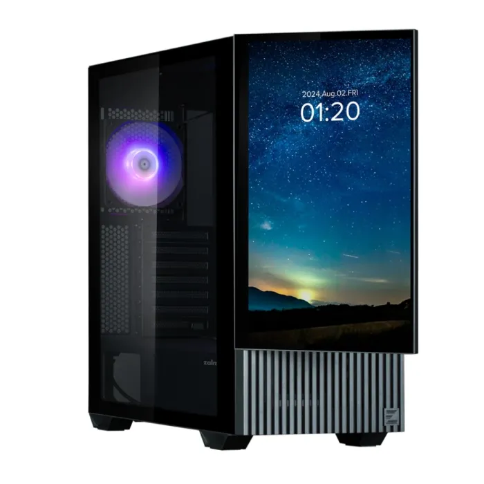 Zalman Z10 DS korpusi, BPsiz, 2xUSB3.0, 1xUSB Type-C, 2x120mm, 1x120mm ARGB, TG Side Panel, ATX, Monitor, qora