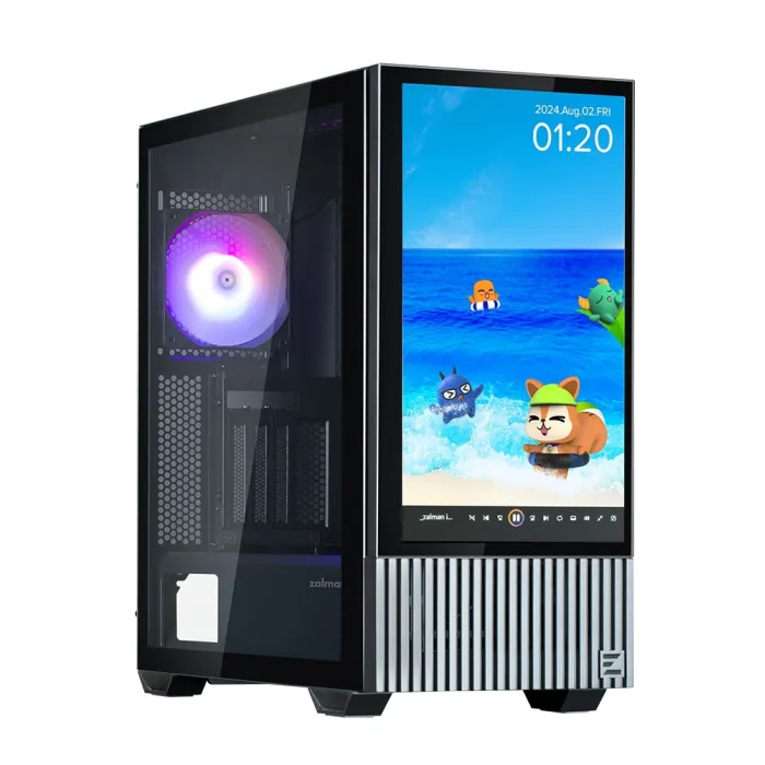 Zalman Z10 DS korpusi, BPsiz, 2xUSB3.0, 1xUSB Type-C, 2x120mm, 1x120mm ARGB, TG Side Panel, ATX, Monitor, qora