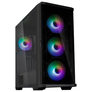 Zalman Z10 Duo korpusi BPsiz 2xUSB3.0, 1xUSB Type-C, 4x120mm ARGB VGA 395mm LCS tayyor TG yon paneli EATX qora