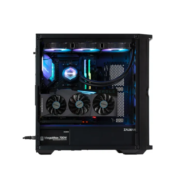 Zalman Z10 Duo korpusi BPsiz 2xUSB3.0, 1xUSB Type-C, 4x120mm ARGB VGA 395mm LCS tayyor TG yon paneli EATX qora