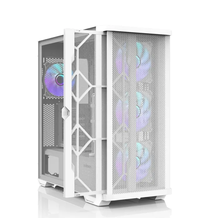 Zalman Z10 Duo korpusi BPsiz 2xUSB3.0, 1xUSB Type-C, 4x120mm ARGB VGA 395mm LCS tayyor TG yon paneli EATX oq